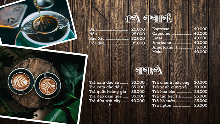 Menu cho quán cafe2